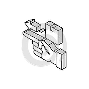 gesture show delivery direction isometric icon vector illustration