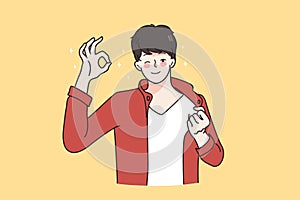 Gesture sign and good luck concept