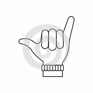 Gesture surfer icon, outline style