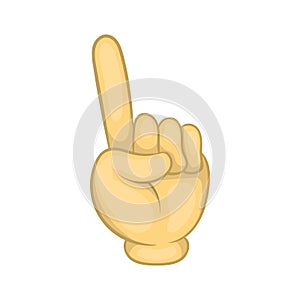 Gesture thumb up icon, cartoon style