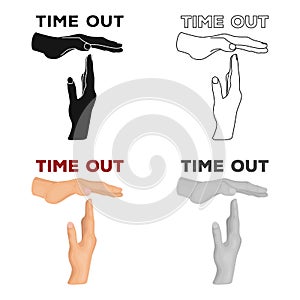 Gesture of a time out.Basketball single icon in cartoon style vector symbol stock illustration web.