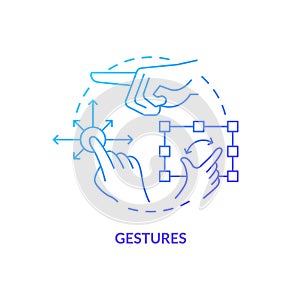 Gestures blue gradient concept icon