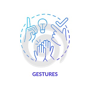 Gestures blue gradient concept icon