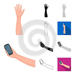 Gestures and their meaning cartoon,black,flat,monochrome,outline icons in set collection for design.Emotional part of