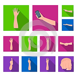 Gestures and their meaning flat icons in set collection for design.Emotional part of communication vector symbol stock