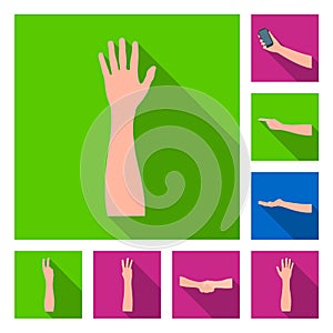 Gestures and their meaning flat icons in set collection for design.Emotional part of communication vector symbol stock