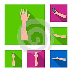 Gestures and their meaning flat icons in set collection for design.Emotional part of communication vector symbol stock