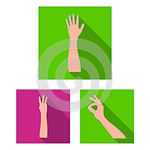 Gestures and their meaning flat icons in set collection for design.Emotional part of communication vector symbol stock