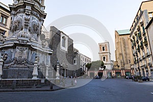 Gesu Nuovo Square in Naples City