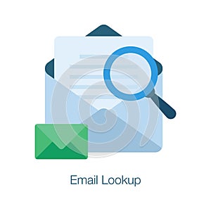 Get this beautifully designed concept icon of email lookup in flat style photo