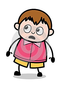 Get caught - Teenager Cartoon Fat Boy Vector Illustration