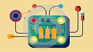Get creative with circuitry and conductive paint to make a touchsensitive musical instrument.. Vector illustration. photo