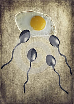 Get that Egg - Innuendo Spoon Sperm and Egg photo