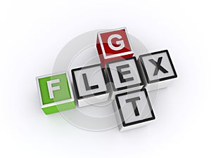 Get flex word block on white