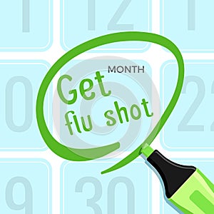 Get flu shot poster with headline title vector illustration photo