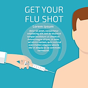 Get flu shot. Vector illustration
