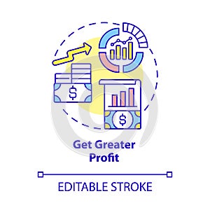 Get greater profit concept icon