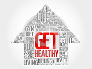 Get Healthy arrow word cloud