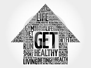 Get Healthy arrow word cloud