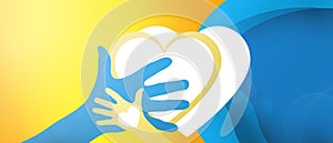 Get help for Ukraine Hope and Prayer Concept, Pray for Ukraine, Peace with Ukraine, belief love in peace concept for paper cut