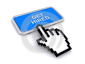 Get hired button on white