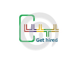 Get hired . Modern abstract design, business icon. Geometric emblem