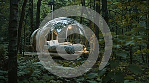 Get lost in the tranquility of nature as you curl up in the cozy interiors of these ethereal sleep domes designed to