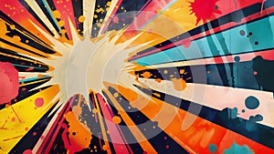 Get lost in a world of vibrant retro hues with this Retro Pop Art Explosion backdro