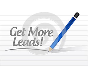 Get More Leads message sign illustration