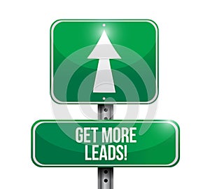 Get More Leads road sign illustration design