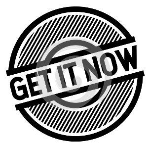 Get it now stamp on white