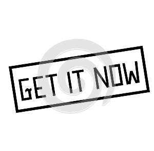 GET IT NOW stamp on white