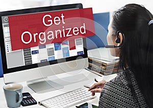 Get Organized Management Set Up Organization Plan Concept