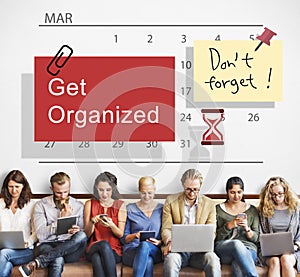 Get Organized Planner Calendar Management Concept