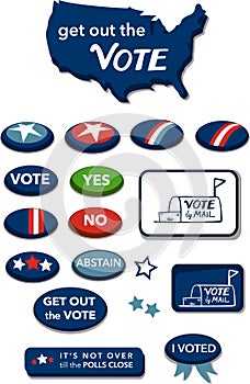 Get out the Vote Buttons United States of America