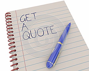 Get a Quote Price Estimate Notepad Pen