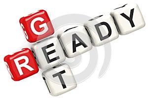 Get ready block crossword on white background