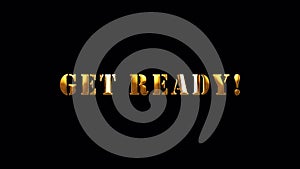 Get Ready gold text shine light effect motion title