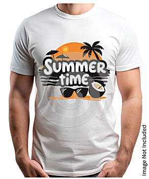 SummerTime Vector T Shirt Design Isolated Enjoy This Summer Season With This Lovely T Shirt Design photo