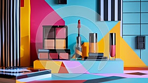 Get ready to make a statement with this podium image that celebrates the intersection of art and beauty. The abstract