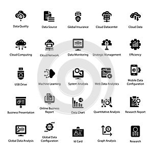 Data Analytics Solid Icons Pack