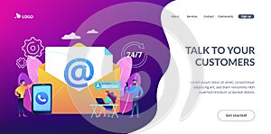 Get in touch concept landing page.