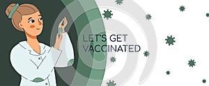 Get Vaccinated Banner COVID-19 Vaccines Vector Design