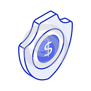 Get this visually appealing vector of financial security, ready to use icon of secure investment