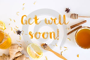 Get well soon - postcard with text