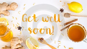 Get well soon - postcard with text