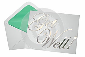 Get Well Soon Wishes Card Note Letter Envelope