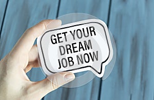 Get Your Dream Job Now message on the card