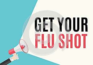 Get Your Flu Shot Vaccination concept flat background. Vector Illustration