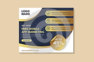 get your free mobile app marketing banner design template. technology poster design